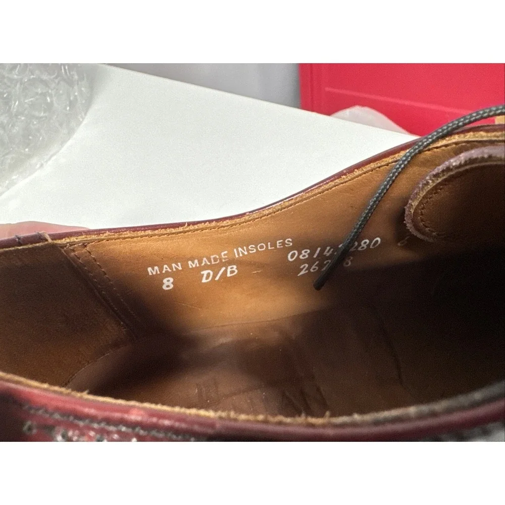 Bostonian Classics Mens Size 8‎ D/B Cherry Brown Leather Longwing Oxford Shoes